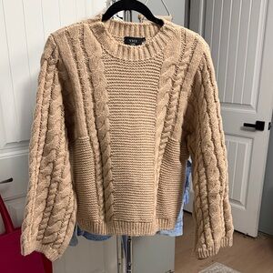 Vici Tan Cable Knit Sweater